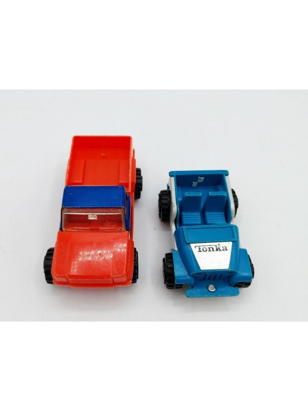 Vintage 1978 Tonka 4" Orange Blue Pickup Truck & 1979 Tonka Blue Vehicle